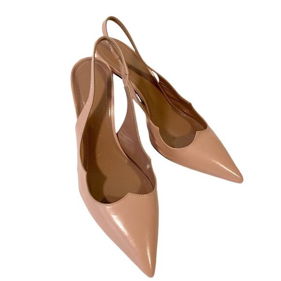 A.Bocca Nude Pink Sling Pump Heels  Pointed Toe Made in Italy in Size 37.5 - Picture 4 of 12